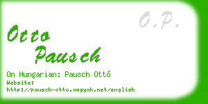 otto pausch business card